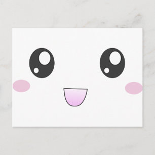 Kawaii happy face postcard
