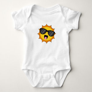 Kawaii Happy Sun with Sunglasses Baby Bodysuit