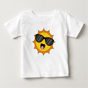 Kawaii Happy Sun with Sunglasses Baby T-Shirt