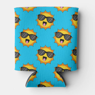 Kawaii Happy Sun with Sunglasses Can Cooler
