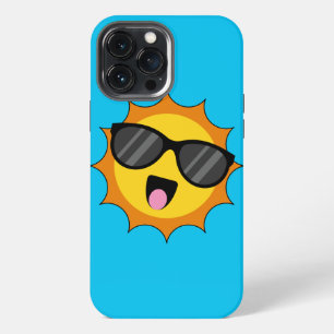 Kawaii Happy Sun with Sunglasses iPhone 13 Pro Max Case