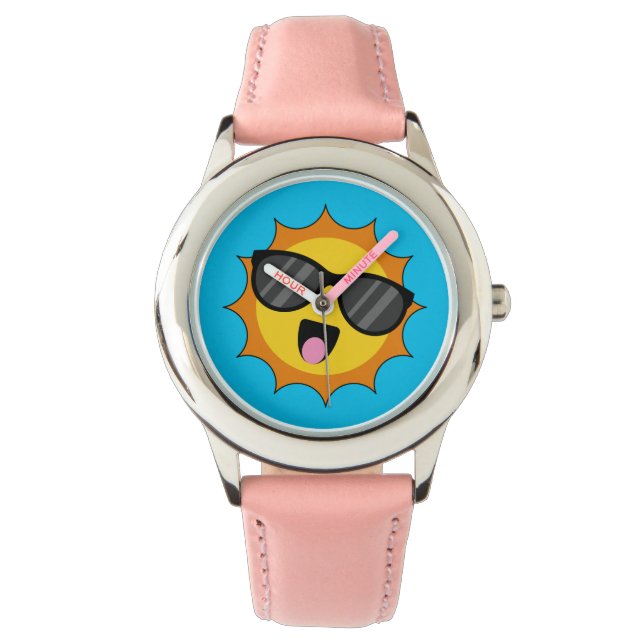 Kawaii Happy Sun with Sunglasses Watch (Front)