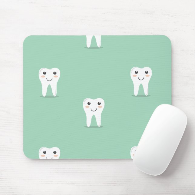 Kawaii happy tooth mouse pad (With Mouse)