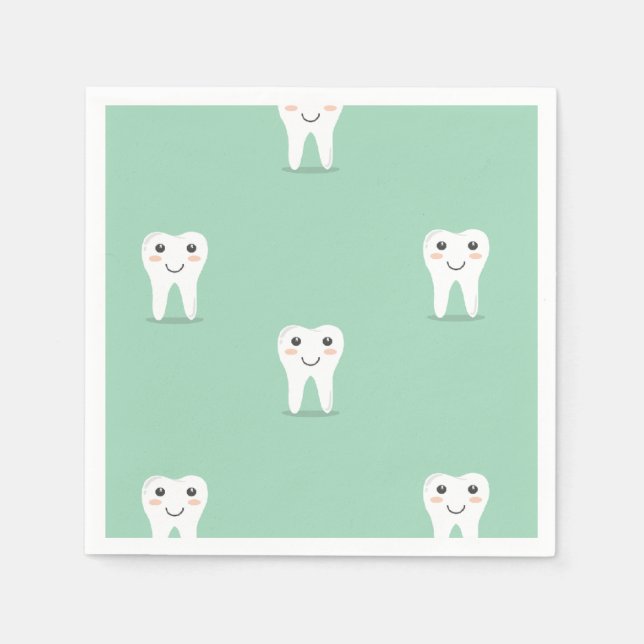 Kawaii happy tooth napkin (Front)