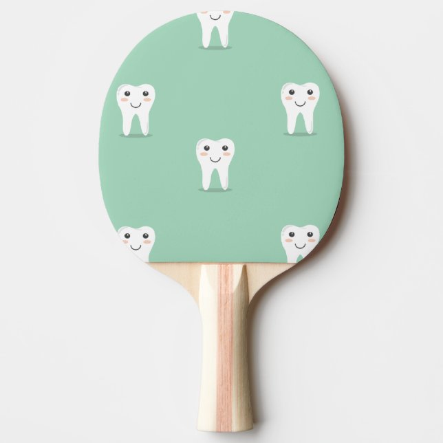 Kawaii happy tooth ping pong paddle (Front)