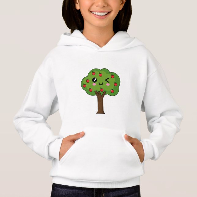 Kawaii Happy Winking Apple Tree (Front)