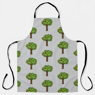 Kawaii Happy Winking Apple Tree Apron