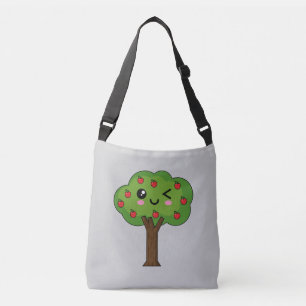 Kawaii Happy Winking Apple Tree Crossbody Bag
