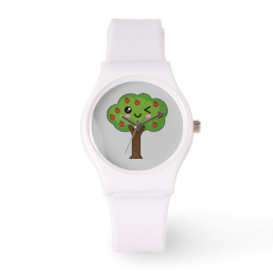 Kawaii Happy Winking Apple Tree Watch