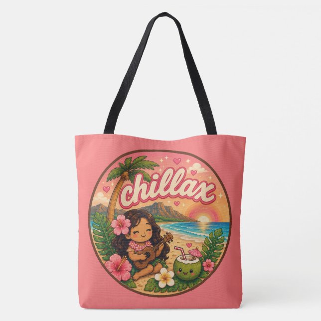 Kawaii Hawaii - Cute quote Tote Bag (Back)