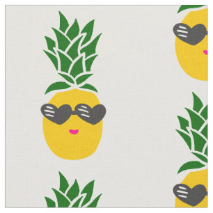 kawaii heart shaped sunglasses pineapple black fabric