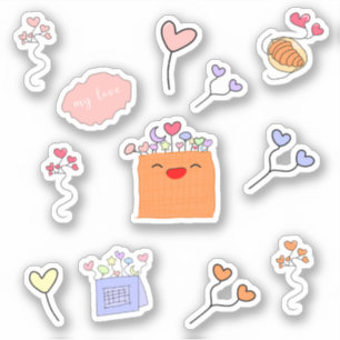 Kawaii Heart Vinyl Sticker Valentine Sticker