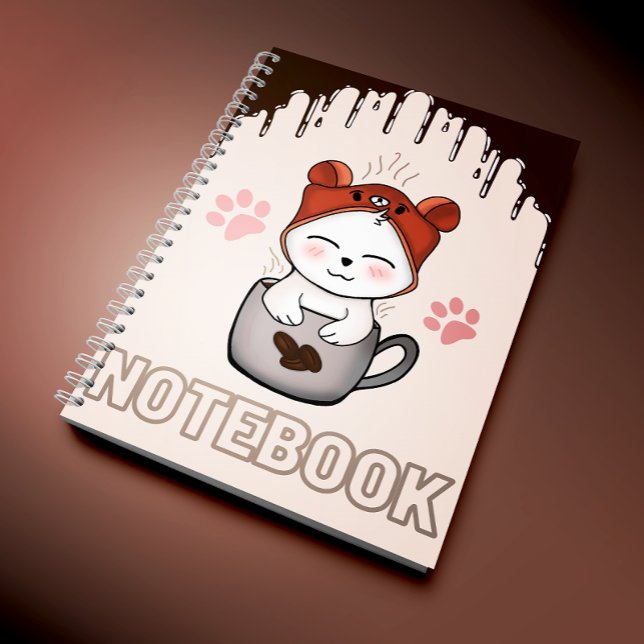 kawaii Heart warming love for cats Spiral Notebook (Creator Uploaded)