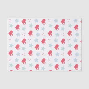 Kawaii Hearts Flowers and Stars Tissue Paper
