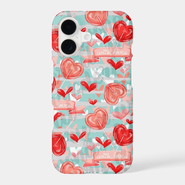 Kawaii Hearts Valentine Day Case Mate iPhone 17  (Back)