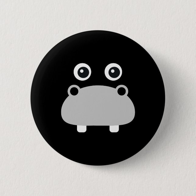 Kawaii Hippo Face Easy Halloween Costume Boys  6 Cm Round Badge (Front)