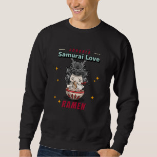 Kawaii Honoured Samurai Cat Eat Ramen Sweatshirt