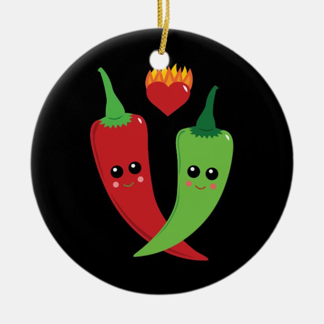 Kawaii Hot Pepper Ceramic Tree Decoration (Front)