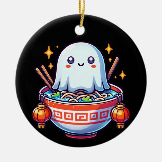 Kawaii Hungry Ghost Festival Ceramic Tree Decoration (Front)