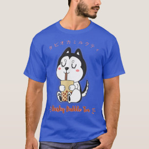 Kawaii Husky boba  T-Shirt