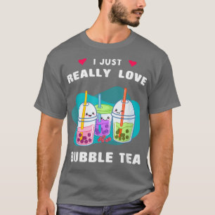 Kawaii I Love Bubble Tea Funny Boba Tea Delicious T-Shirt