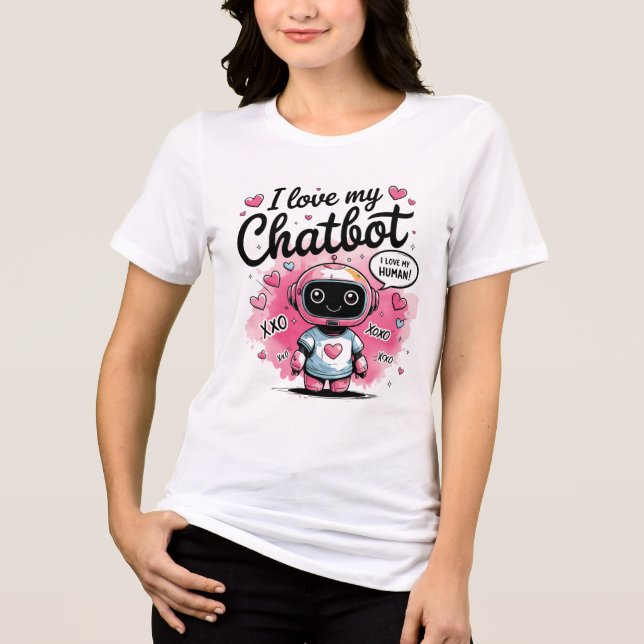 🤖Kawaii I Love My Ai Chatbot Cute BFF Companion Tri-Blend Shirt (Front)