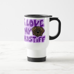 Kawaii I Love My Brindle Mastiff Travel Mug