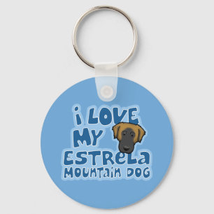 Kawaii I Love My Estrela Mountain Dog Key Ring