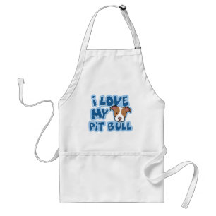 Kawaii I Love My Pit Bull Standard Apron