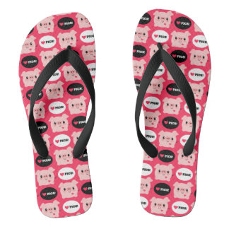 Kawaii I Love Pigs Jandals