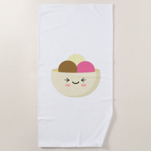 Kawaii Ice Cream Beach Towel