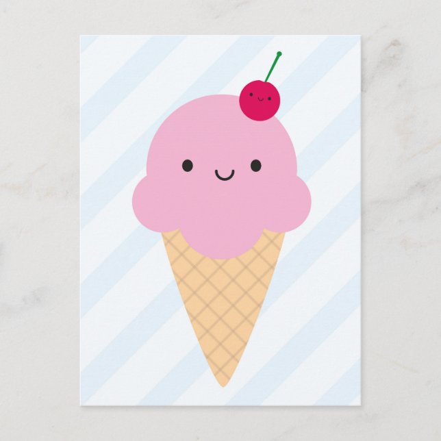 Kawaii Ice Cream Cone Postcard (Front)