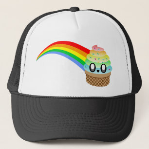 KAWAII ICE CREAM CONE RAINBOW CUTENESS TRUCKER HAT