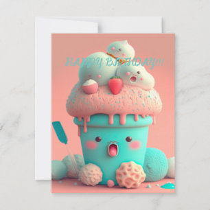 Kawaii ice cream cup card