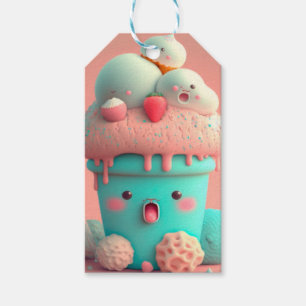 Kawaii ice cream cup gift tags