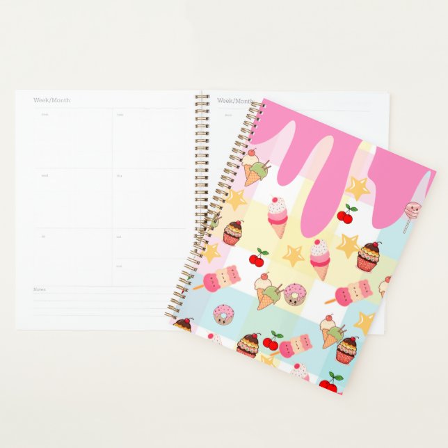 Kawaii Ice Cream & Drip Planner (Display)
