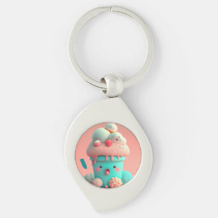 Kawaii ice cream keychain