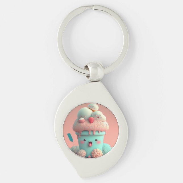 Kawaii  ice cream           keychain (Front)