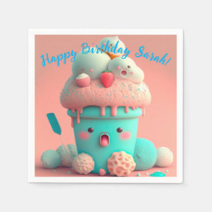 Kawaii ice cream napkin