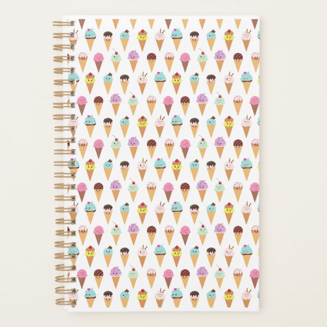Kawaii Ice Cream Pattern Planner (Front)