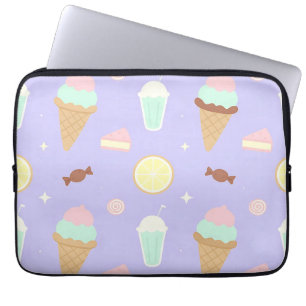 Kawaii Ice Cream Sweets Pattern Laptop Sleeve