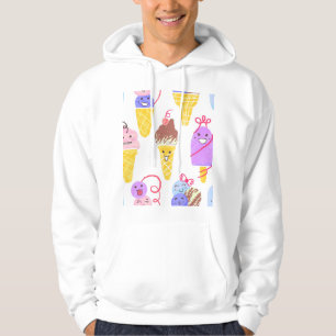 Kawaii ice creams, cute, seamless pattern. hoodie
