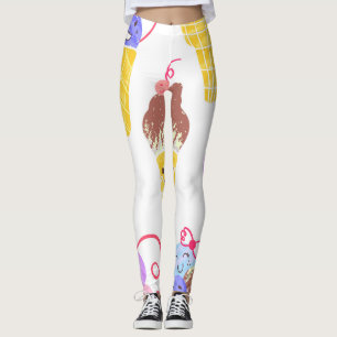 Kawaii ice creams, cute, seamless pattern. leggings