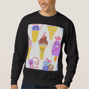 Kawaii ice creams, cute, seamless pattern. sweatshirt