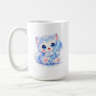 Kawaii Icicle Kitty – Cute Winter Cat Coffee Mug