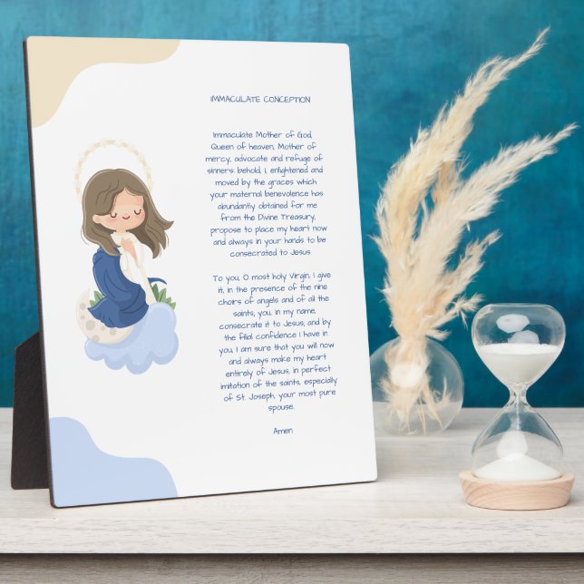 Kawaii Immaculate Conception Prayer Plaque (Side)