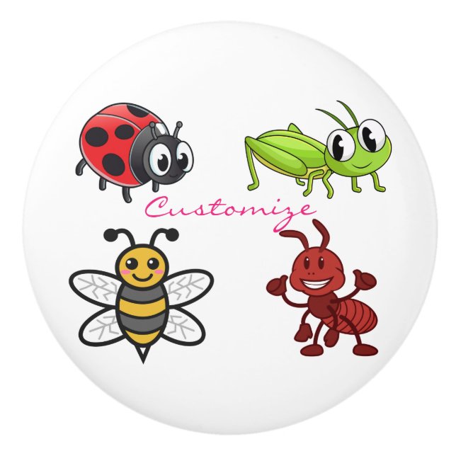 Kawaii Insects Thunder_Cove Ceramic Knob (Front)