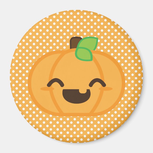 Kawaii Jack O Lantern Pumpkin Magnet (Front)