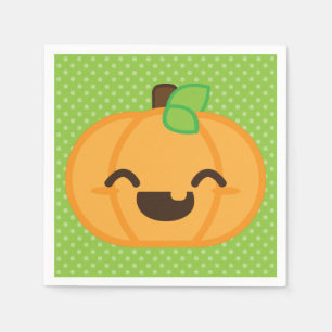 Kawaii Jack O Lantern Pumpkin Napkins