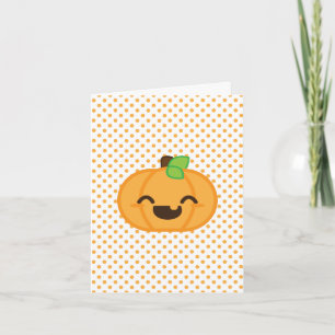 Kawaii Jack O Lantern Pumpkin Note Card